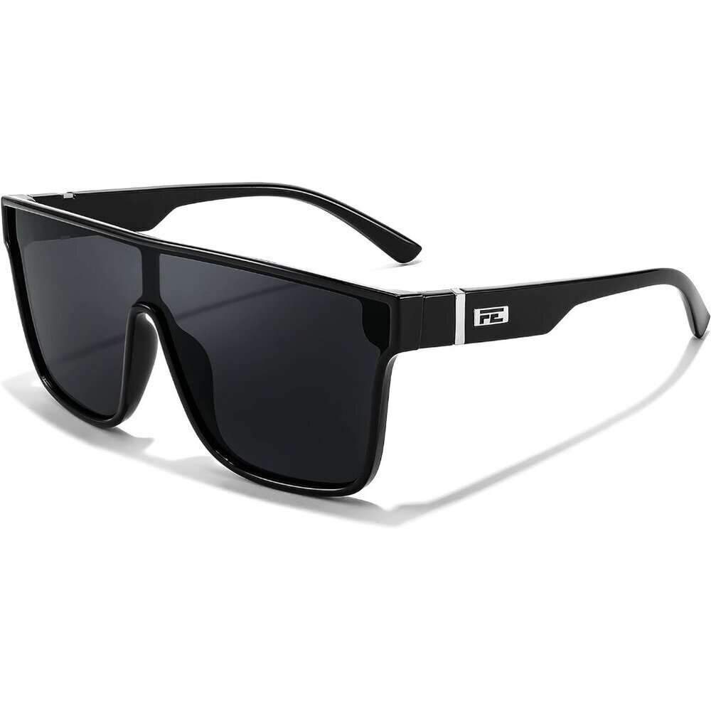 Women's Black Frame & Grey Lens Oversized Stylish Square Large Sun Glasses